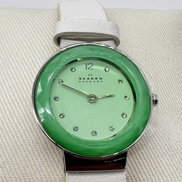 SKAGEN SKW2779 Women\'s Wristwatch, White, Green  Read Des